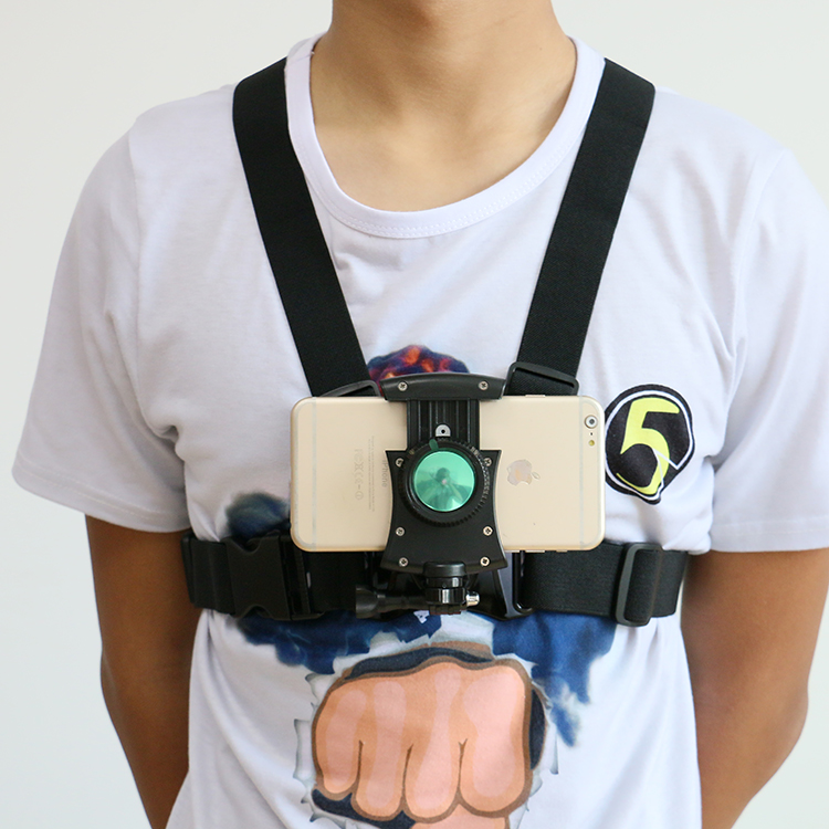 Outdoor sports chest strap harness phone mount